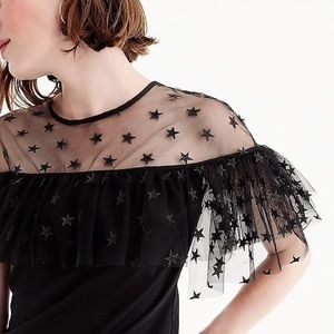 J. Crew Starry Tulle Top Size Medium